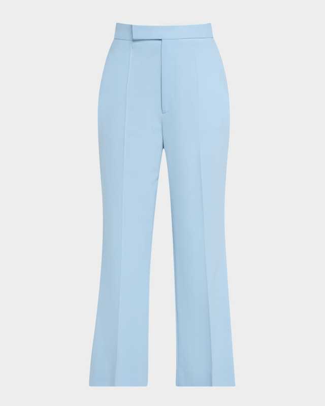 High-Rise Kickflare-Leg Crop Trousers